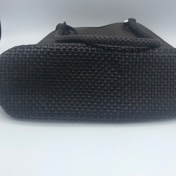 Brighton Brown Leather Lg Handbag Braided Handles - Picture 7 of 8